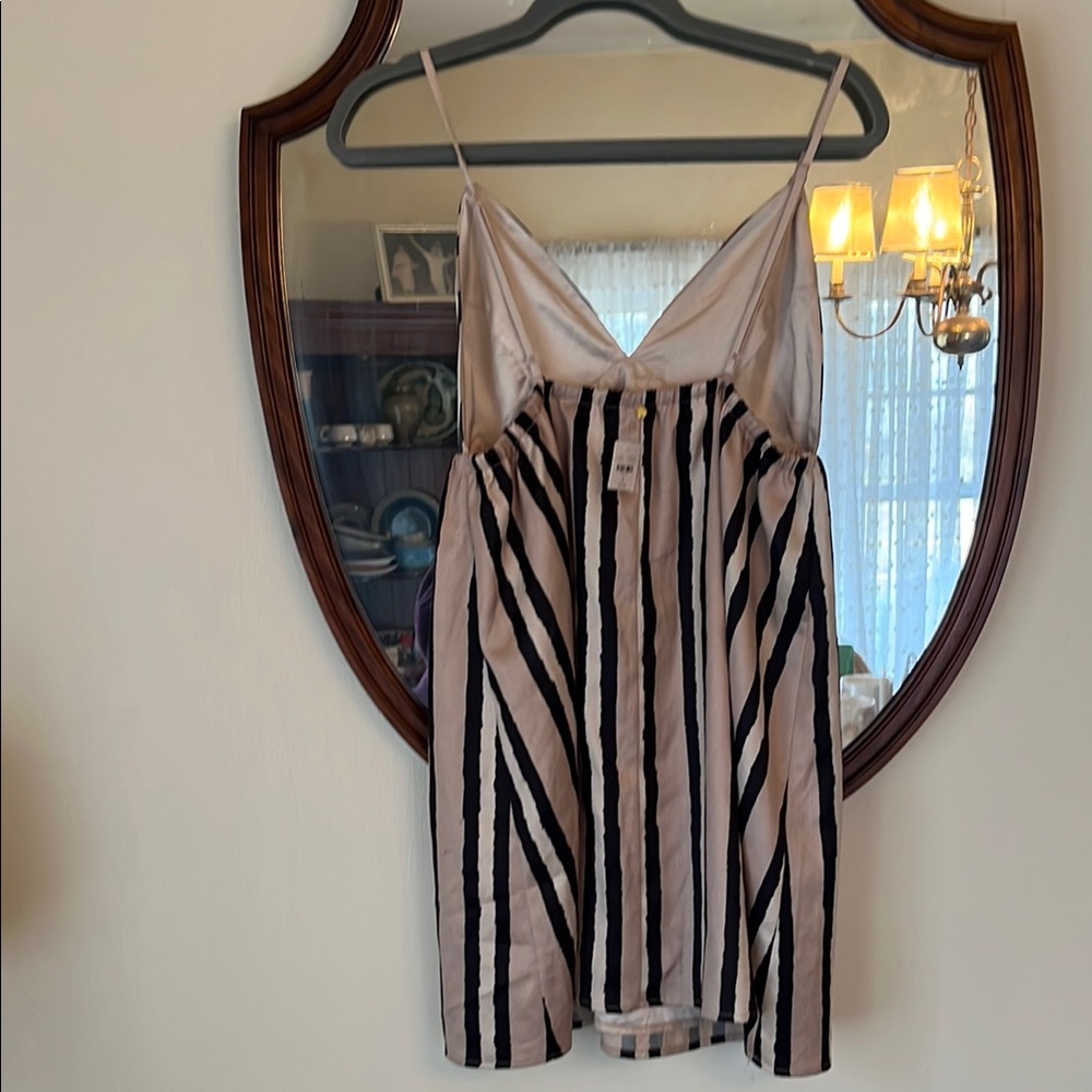 NWT Anthropologie harlyn striped and lined Striped Spaghetti Strap Dress Medium - Picture 6 of 9